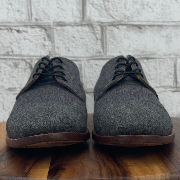 Taft Kennedy Mens 10/44 Gray Wool Cap Toe Oxford Derby Dress Shoes main image 4